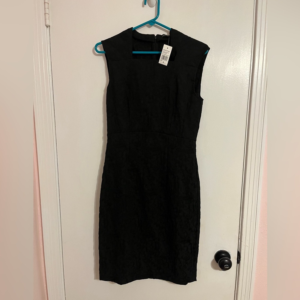 Natori Black Textured Midi Dress